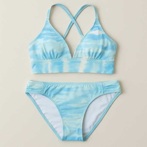 Quintsoul NWT Bikini Mid Rise Retro Bottoms/Crossback Lace Up Bustier Top Size S - Picture 1 of 13